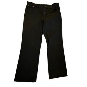 Lauren Ralph Lauren Women’s Black Jeans Size 12 Petite Stretch Wide Leg Denim